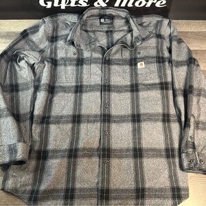 Carhartt Black and Gray Plaid Shirt